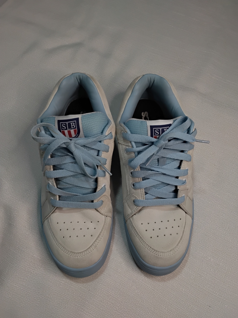 Etnies Sal 23 Light Blue and White Low-Top Sneakers Sz 11 Mens.